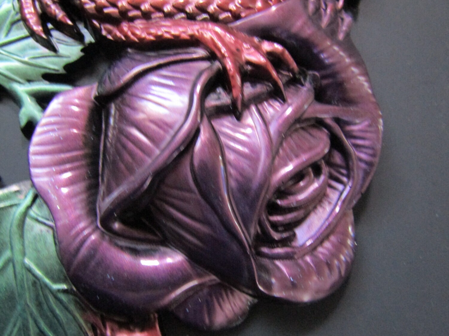 Fiery Twin Dragons Copper Red and Purple  Wall Pictures