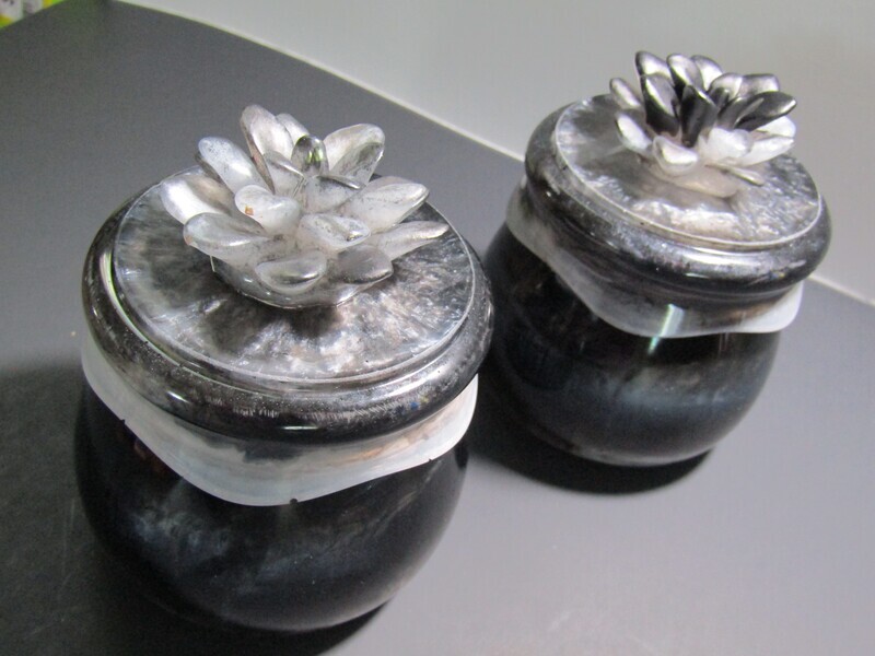Black and White Trinket Jars