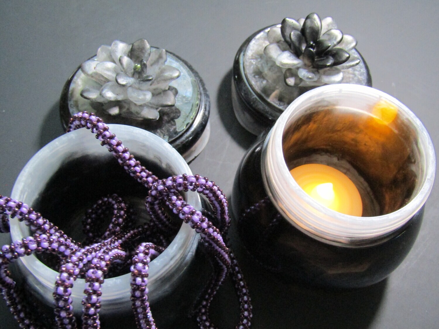 Black and White Trinket Jars