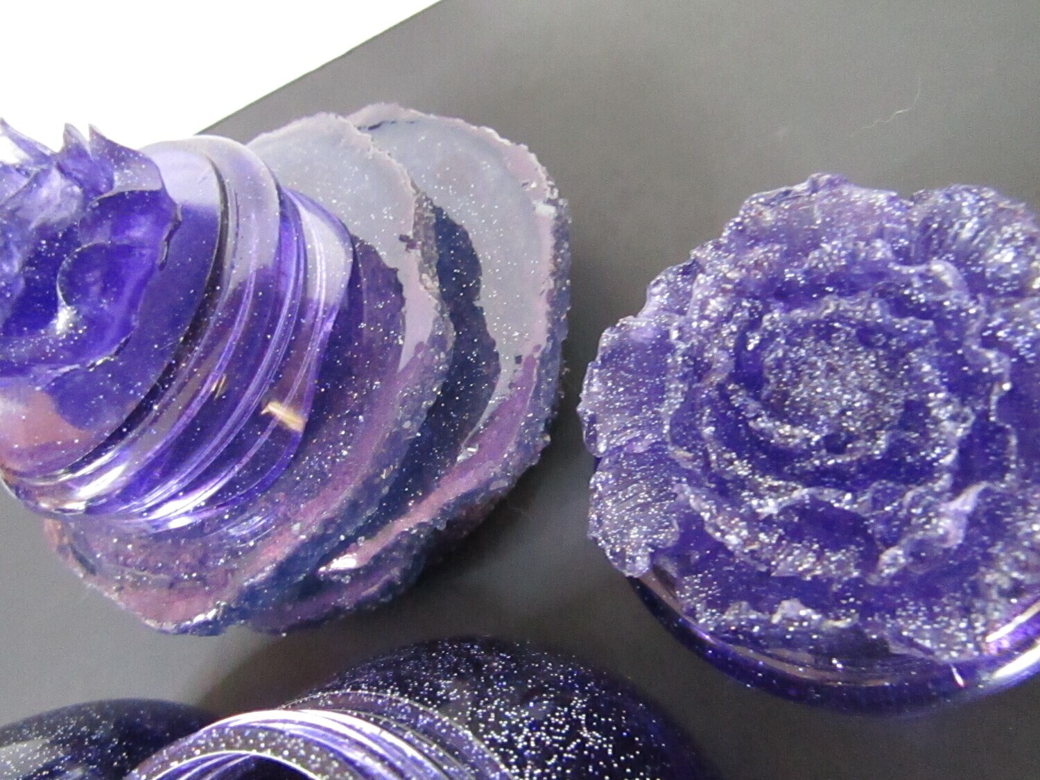 Deep Sparkle Purple Coaster Set and Trinket Jar