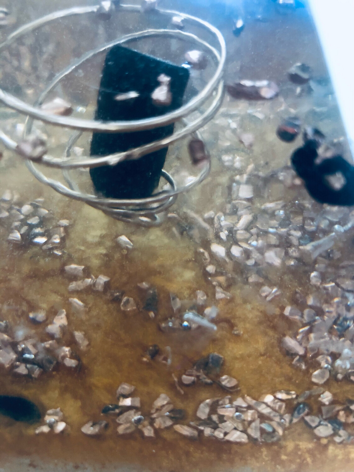 Black Onyx With Copper Accents Orgone Pyramid