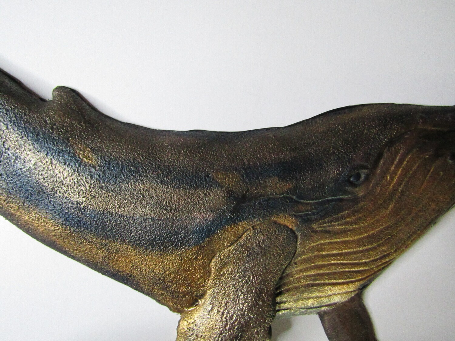 Golden Humpback Whale Wall Plaque