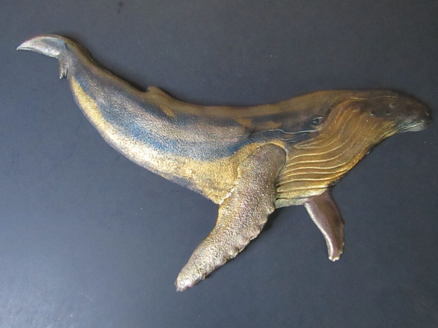 Golden Humpback Whale Wall Plaque