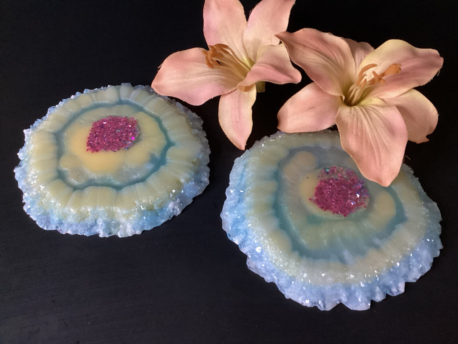 Soft Green Circles With A Soft Of Yellow Coasters