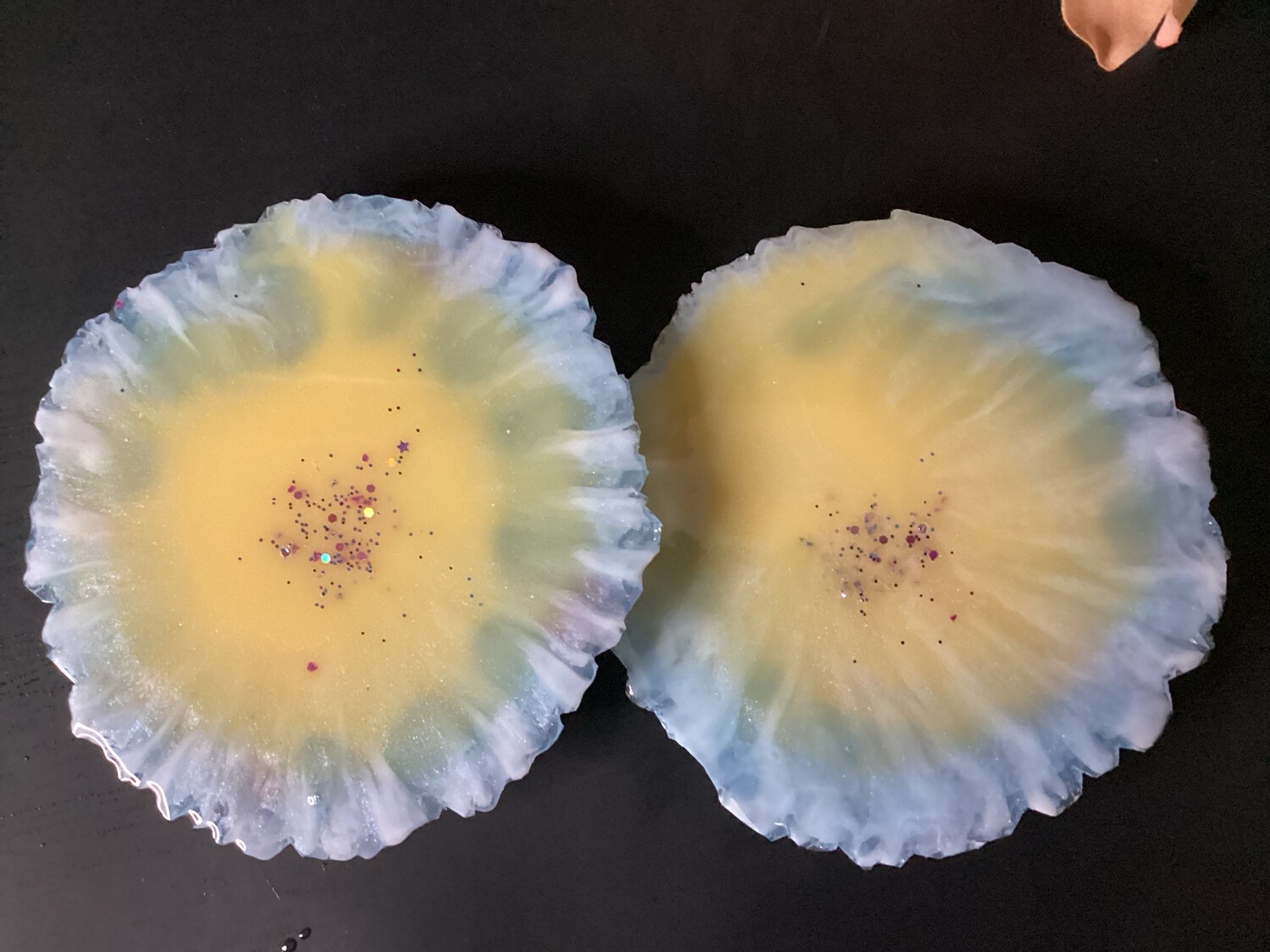 Soft Green Circles With A Soft Of Yellow Coasters