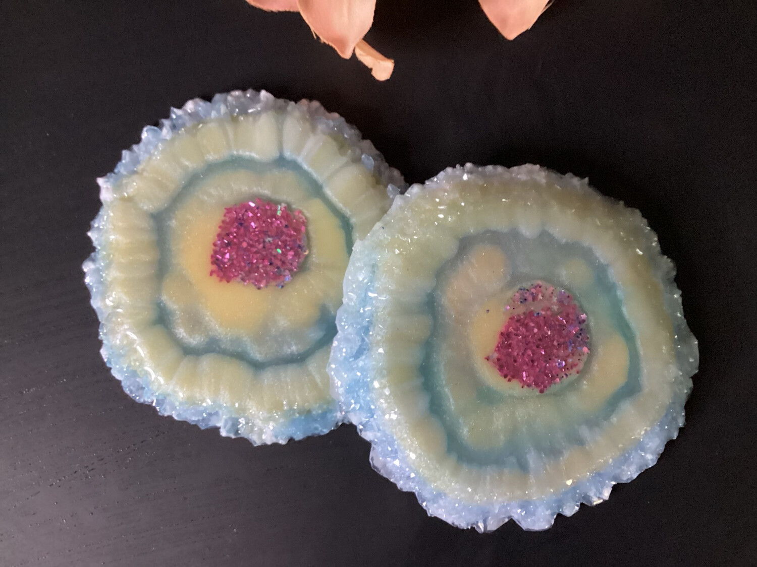 Soft Green Circles With A Soft Of Yellow Coasters