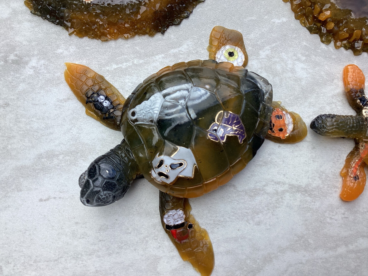 Halloween Turtles With Coaster Decor