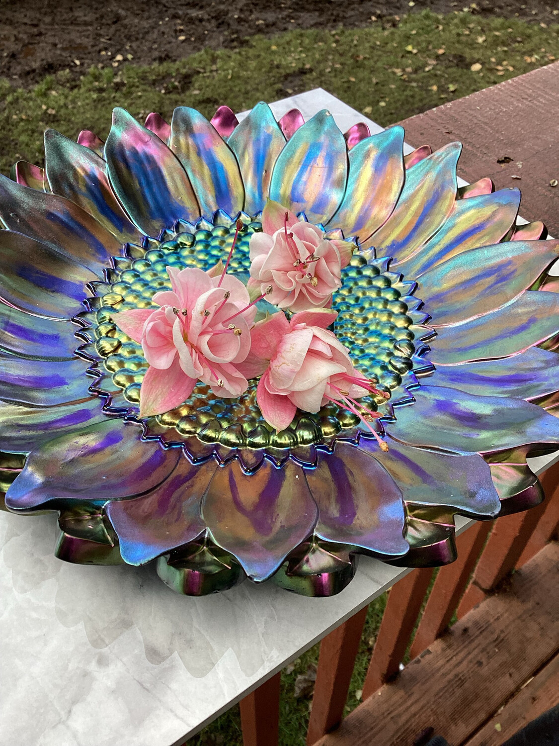 Dark Shades Flower Resin Bowl