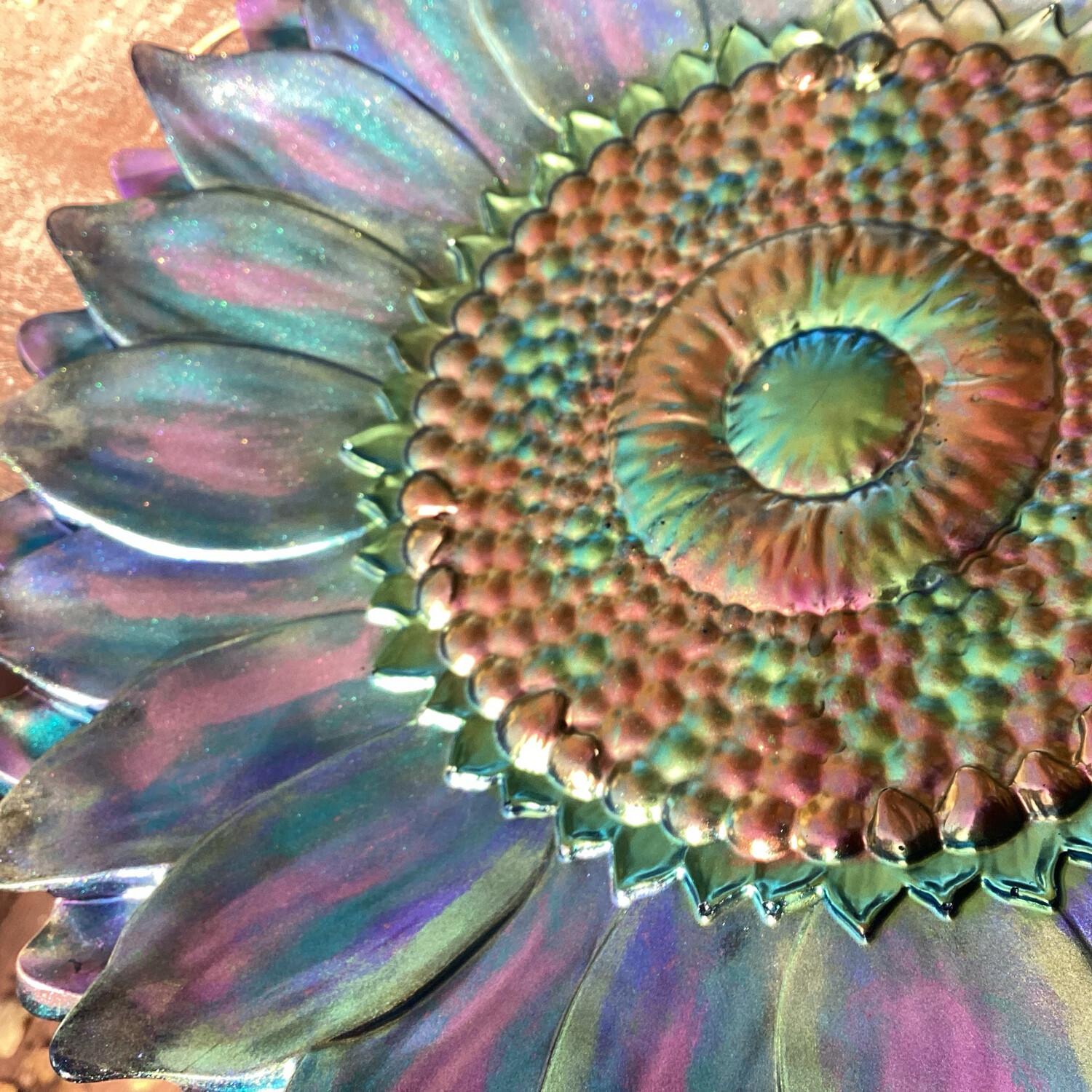 Misty Blue Bronze Decor Fruit Bowl