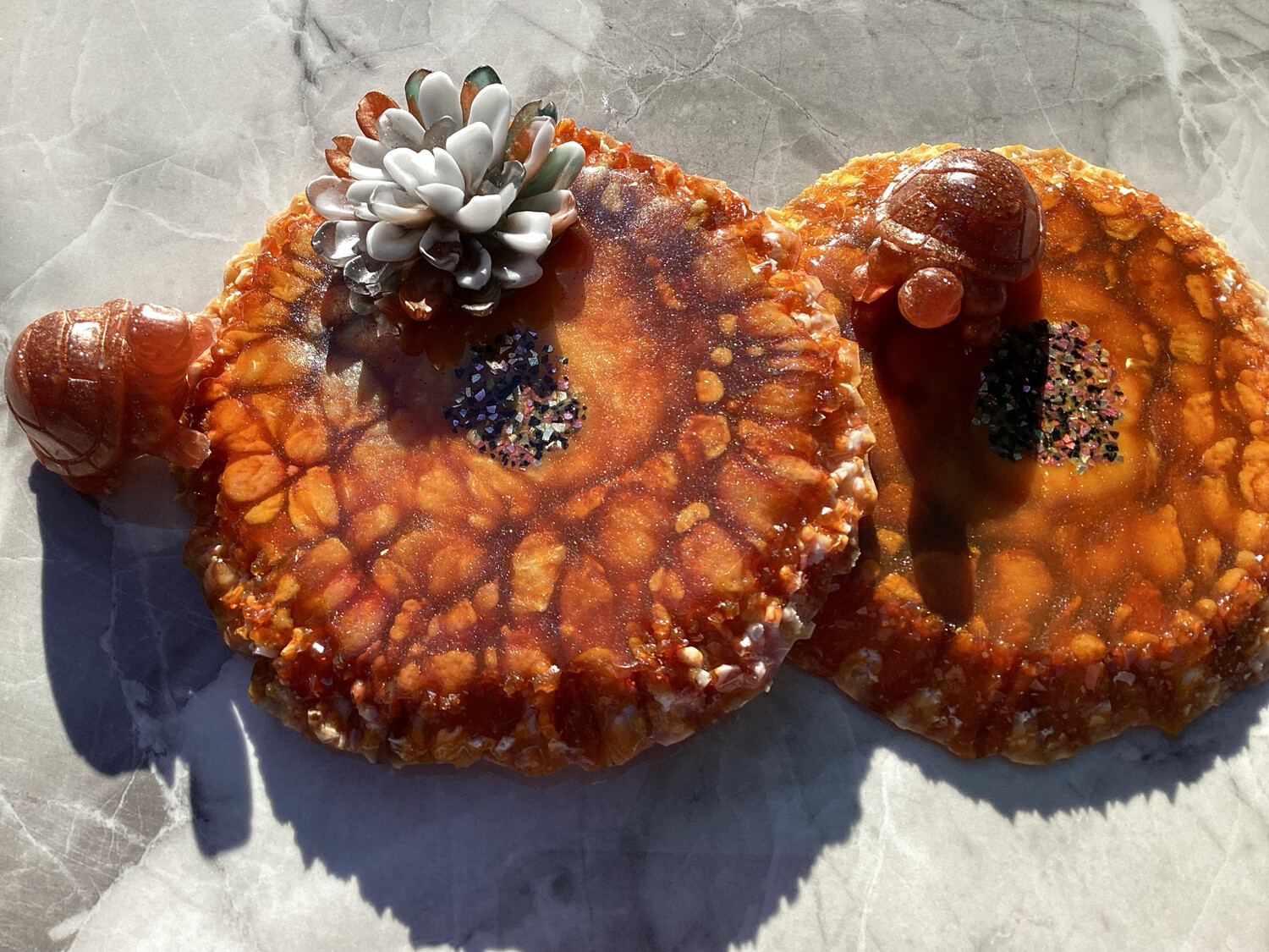 Orange Burst Decor Coaster Set