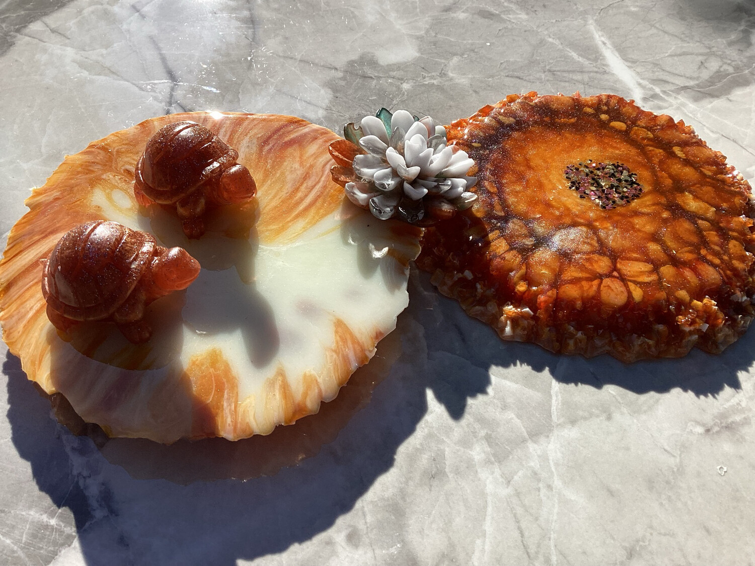 Orange Burst Decor Coaster Set