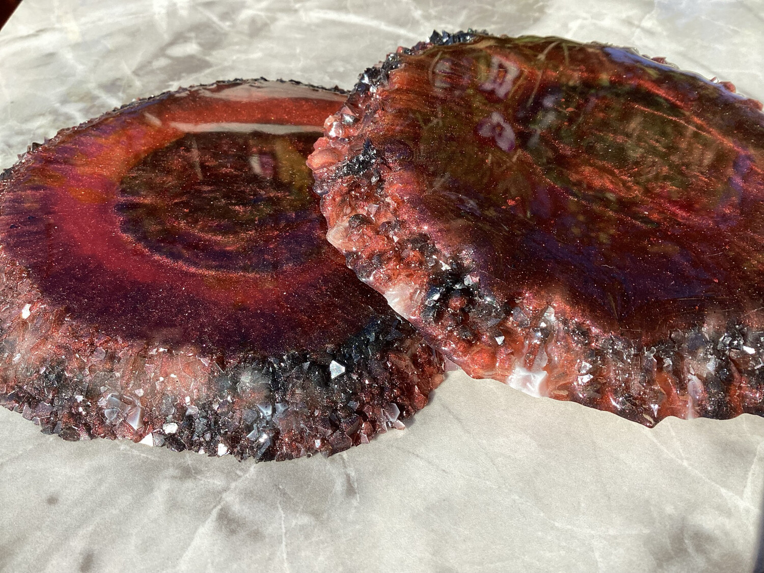 Deep Burgundy Red Decor Coaster Set