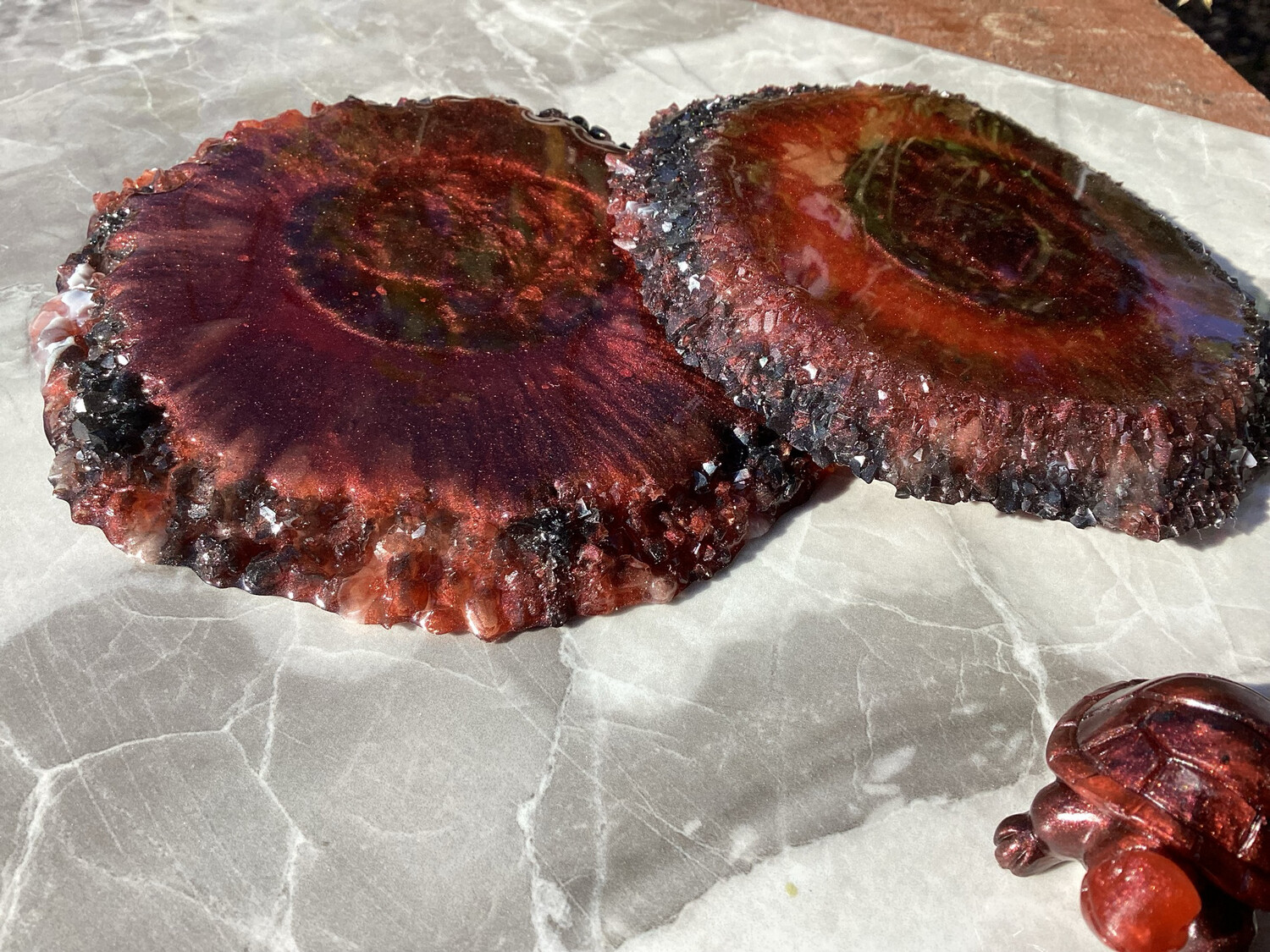 Deep Burgundy Red Decor Coaster Set
