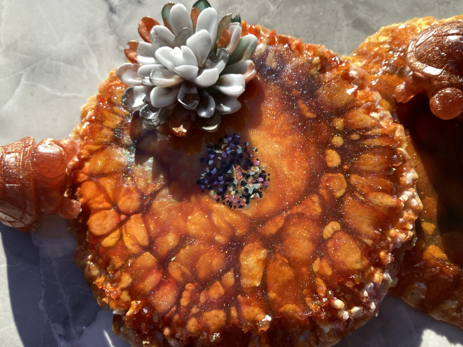 Orange Burst Decor Coaster Set