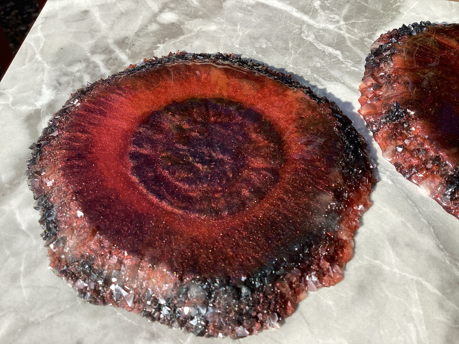 Deep Burgundy Red Decor Coaster Set