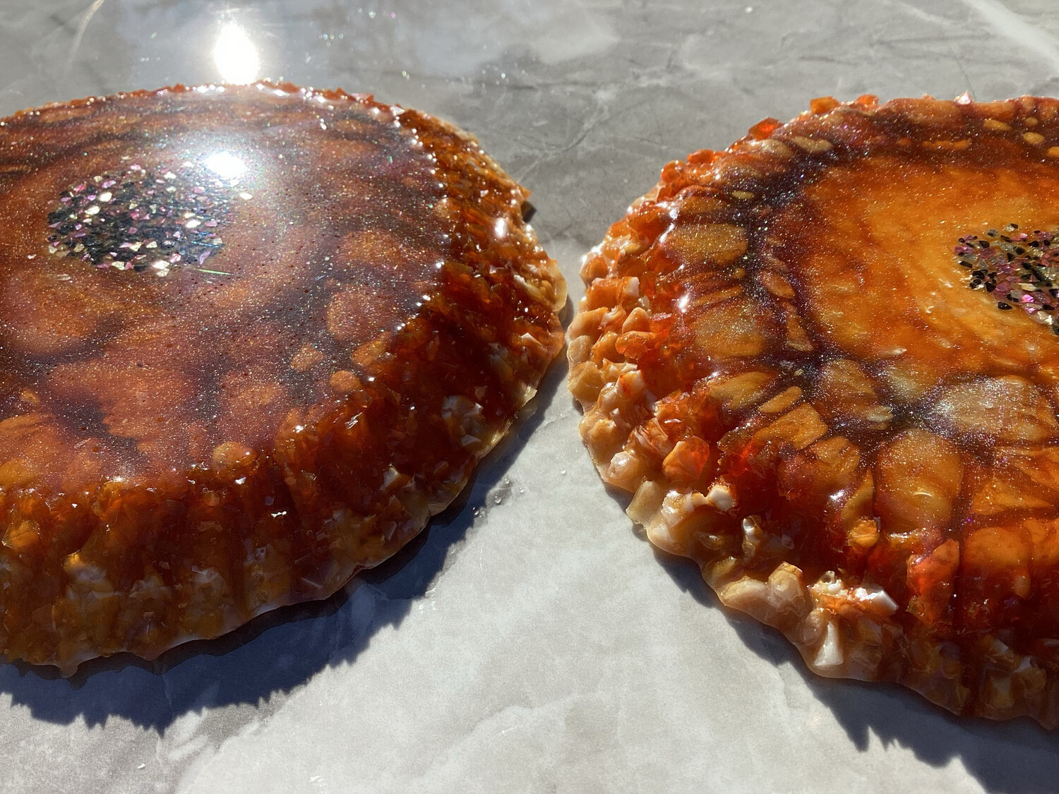 Orange Burst Decor Coaster Set
