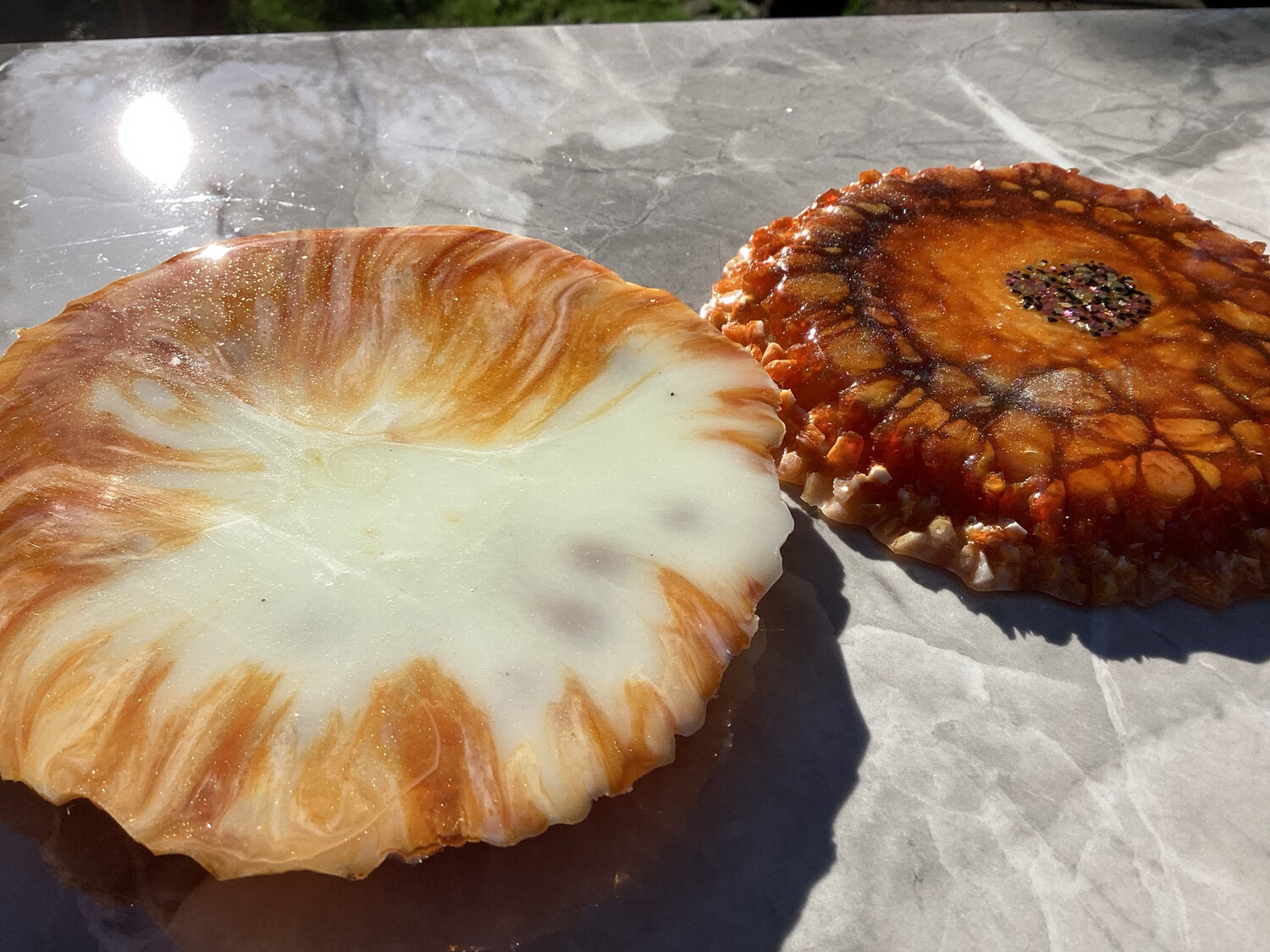 Orange Burst Decor Coaster Set