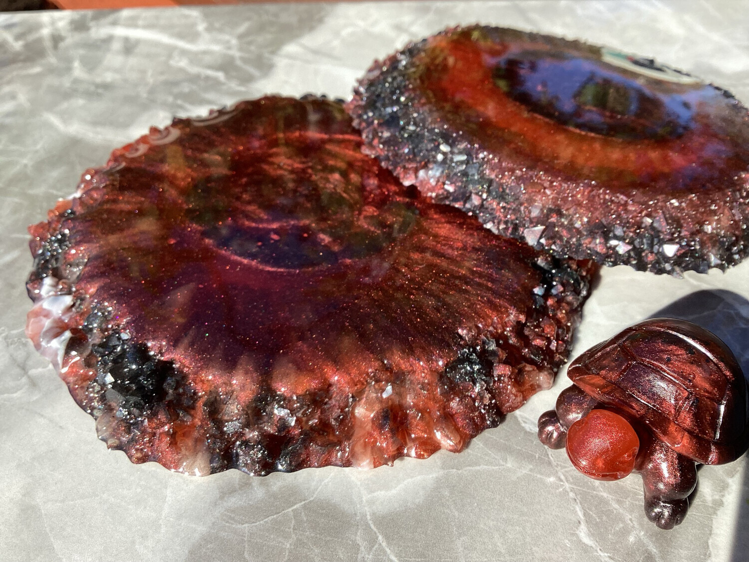 Deep Burgundy Red Decor Coaster Set