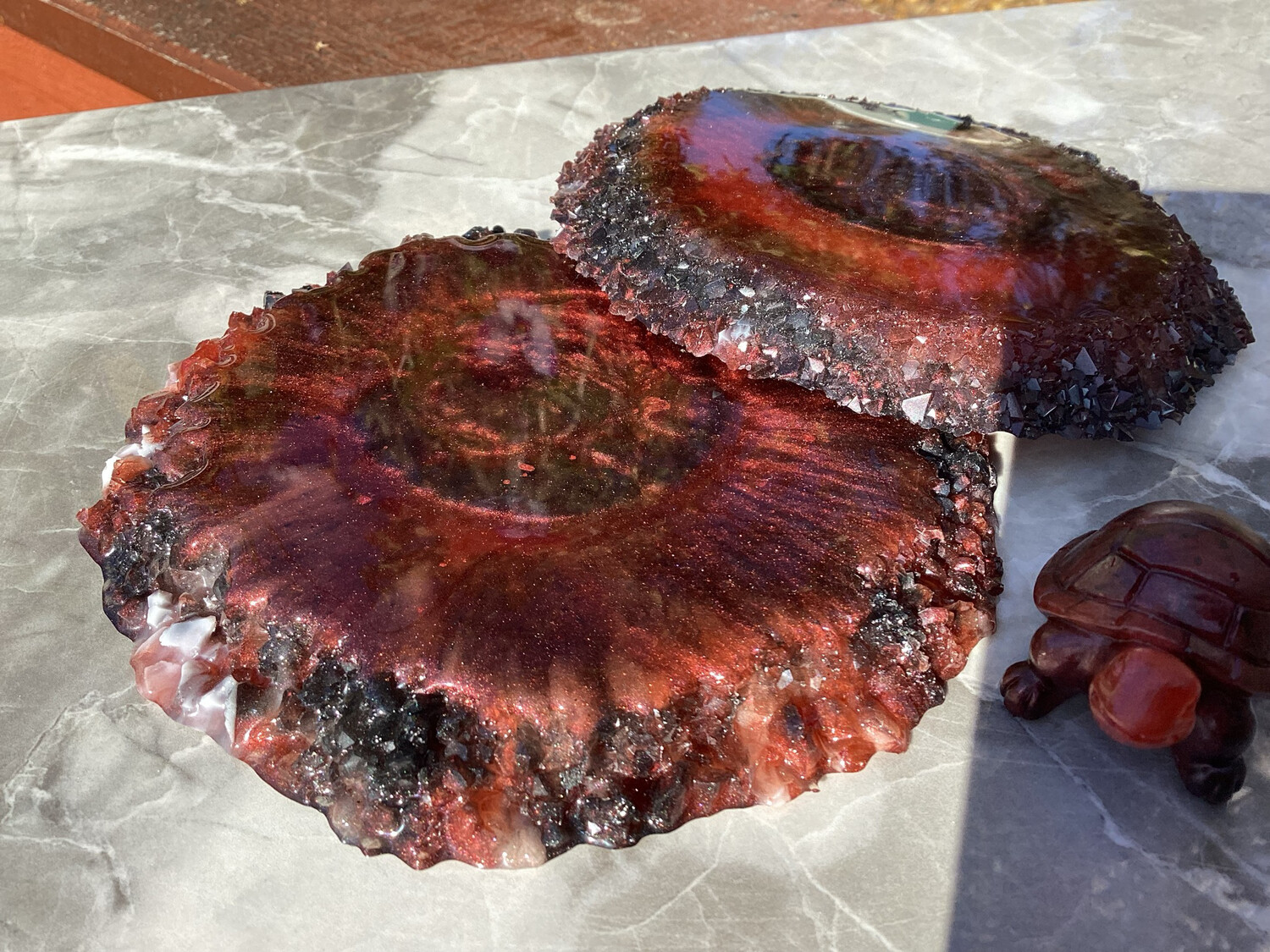 Deep Burgundy Red Decor Coaster Set