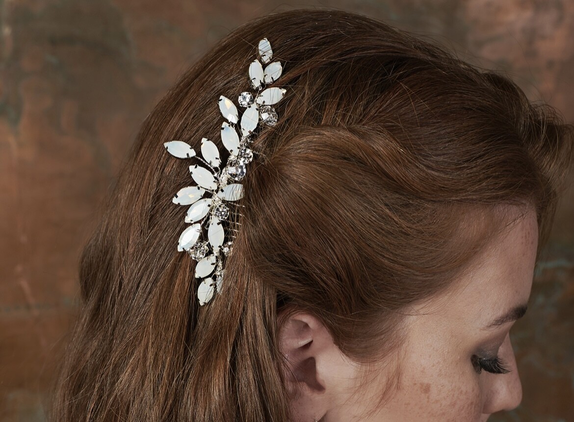 Opal &amp; Crystal Bridal Hair Comb