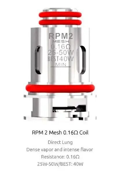 Smok Rpm 2 Mesh 0.16 Ohm Yedek Coil – (5’li Paket)