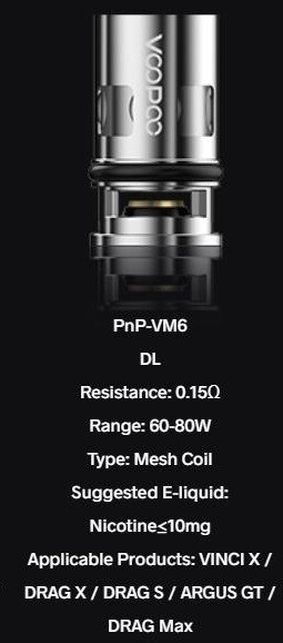 Voopoo PNP VM6 0.15 Ohm Coil (5'li Paket)