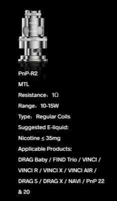 Voopoo PNP R2 1.0 Ohm Coil (5'li Paket)