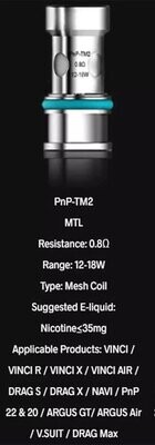 Voopoo PNP TM2 0.8 Ohm Coil (5'li Paket)