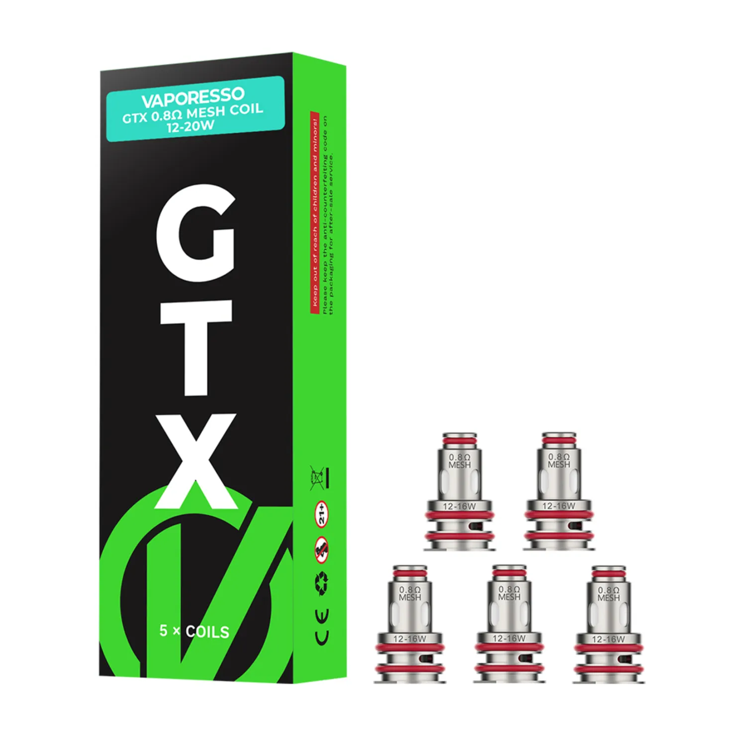 Vaporesso GTX 0.8 Ohm Yedek Coil – (5’li paket)