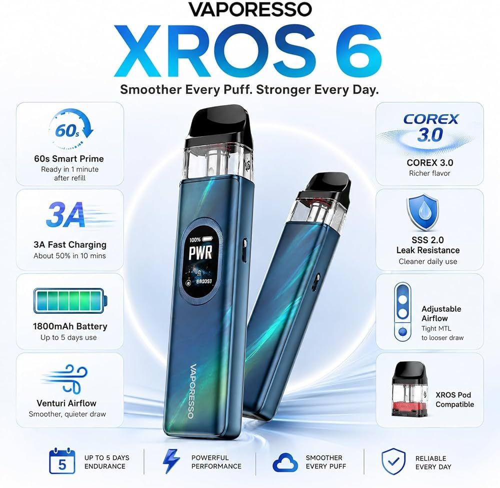 Vaporesso Xros 6 Pod Kit 1800mAh