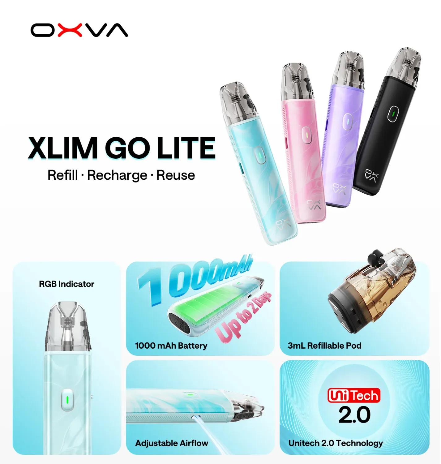 OXVA Xlim GO Lite Pod Kit - 1000mAh