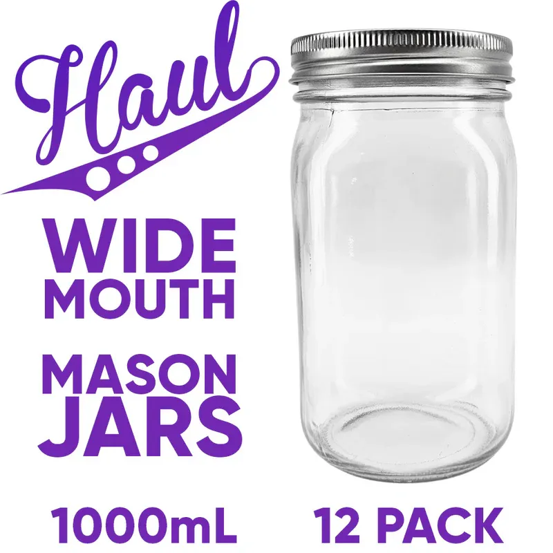 1000 ml Haul Mason Jars x 12