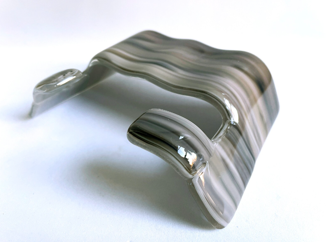 Cell Phone Stand, Brown Streaky Fused Glass