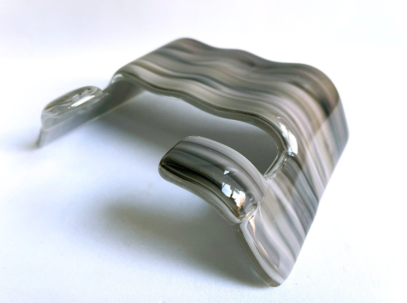Cell Phone Stand, Brown Streaky Fused Glass