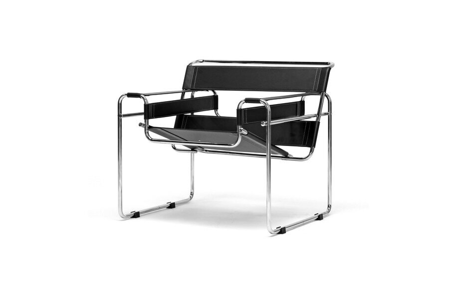 BAXTON STUDIO JERICHO BLACK LEATHER ACCENT CHAIR