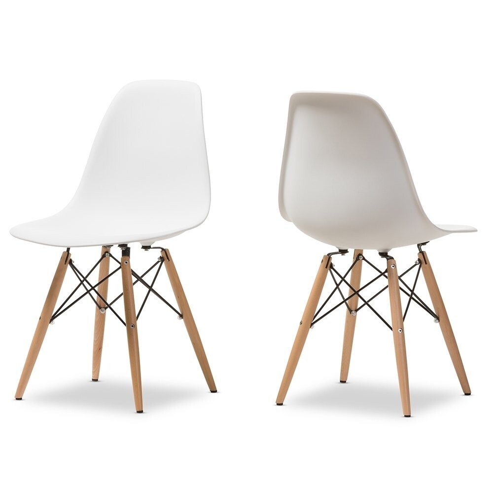 BAXTON STUDIO AZZO PLASTIC SIDE CHAIR SET OF 2