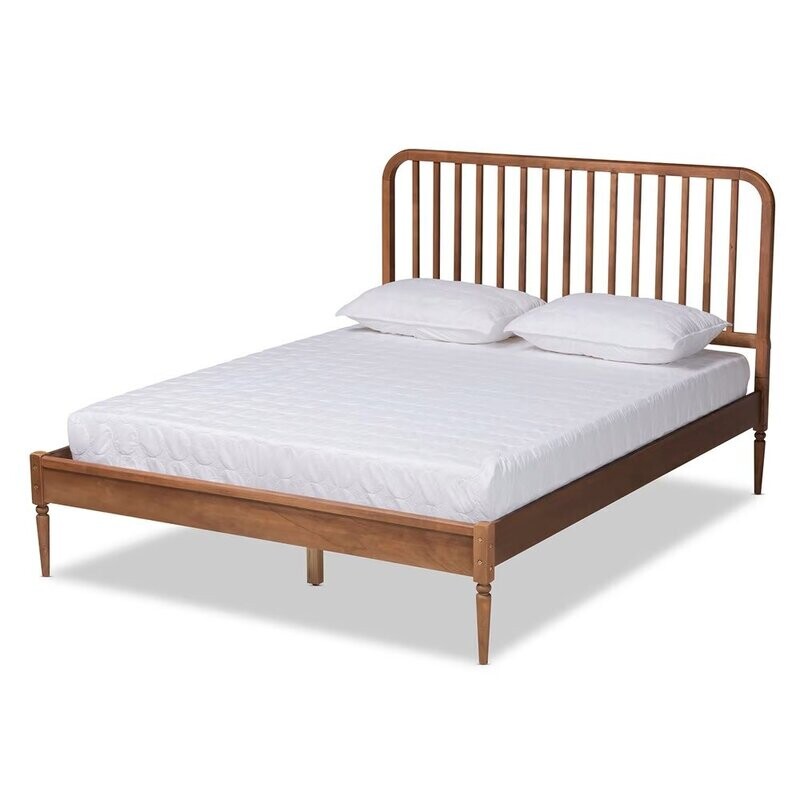 BAXTON STUDIO NEILAN MODERN AND CONTEMPORARY WALNUT BROWN FINISHED WOOD KING SIZE PLATFORM BED