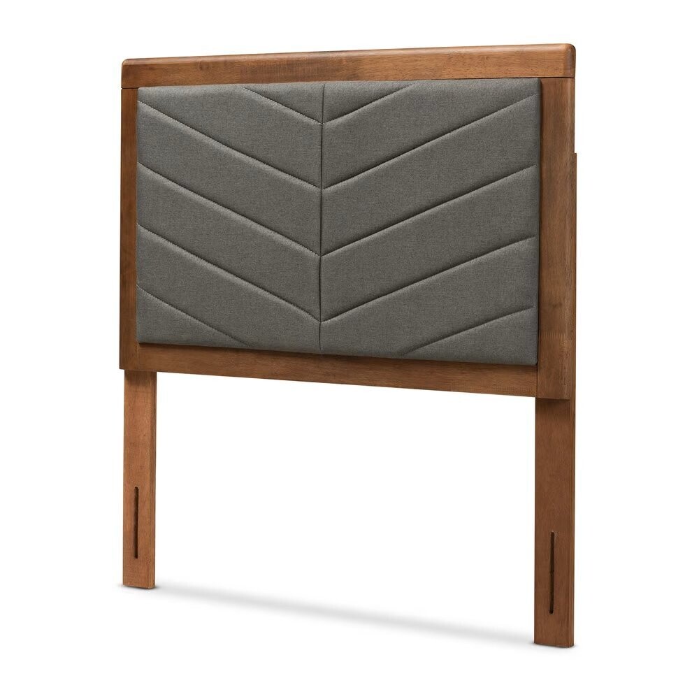 BAXTON STUDIO IDEN MODERN AND CONTEMPORARY DARK GREY FABRIC UPHOLSTERED AND WALNUT BROWN FINISHED WOOD TWIN SIZE HEADBOARD

Item #: MG9733-Dark Grey/Walnut-Twin-HB