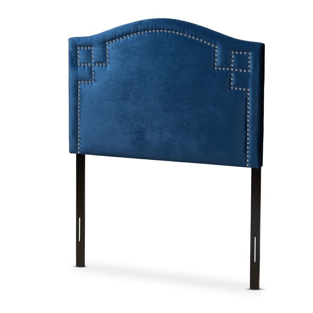 BAXTON STUDIO AUBREY MODERN AND CONTEMPORARY ROYAL BLUE VELVET FABRIC UPHOLSTERED TWIN SIZE HEADBOARD
