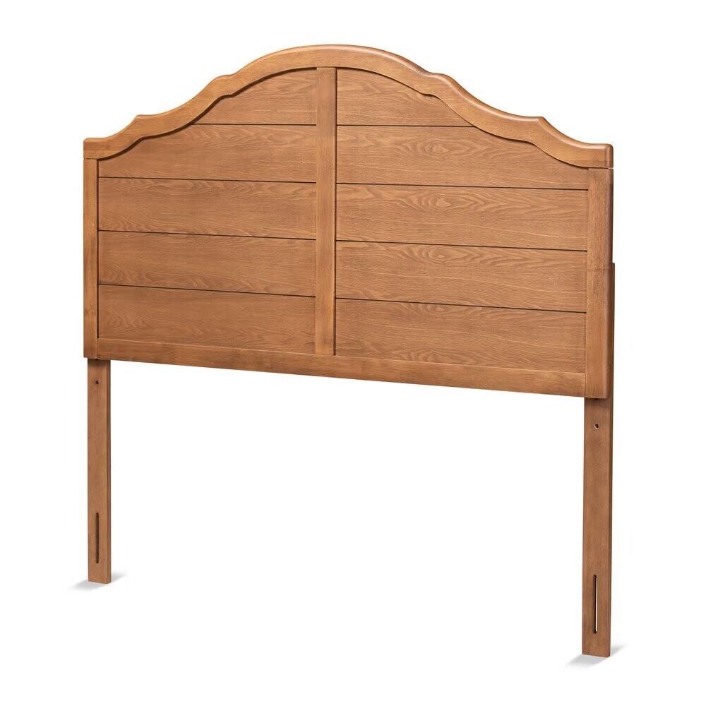 BAXTON STUDIO CLIVE VINTAGE TRADITIONAL FARMHOUSE ASH WALNUT FINISHED WOOD FULL SIZE HEADBOARD
