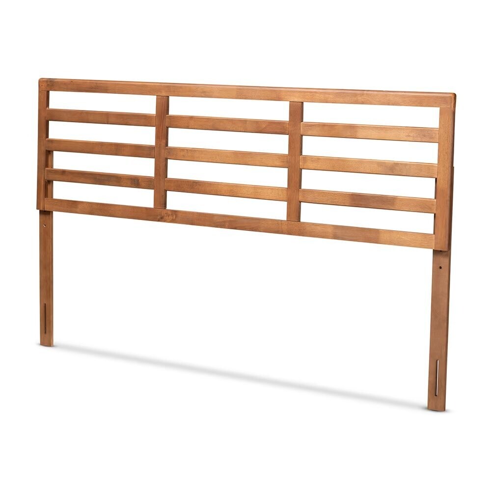 BAXTON STUDIO AKEMI MODERN AND CONTEMPORARY ASH WALNUT FINISHED WOOD KING SIZE HEADBOARD