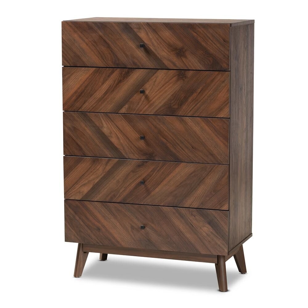 BAXTON STUDIO HARTMAN MID-CENTURY MODERN WALNUT BROWN FINISHED WOOD 5-DRAWER STORAGE CHEST

Item #: LV23COD23231WI-Columbia-5DW-Chest