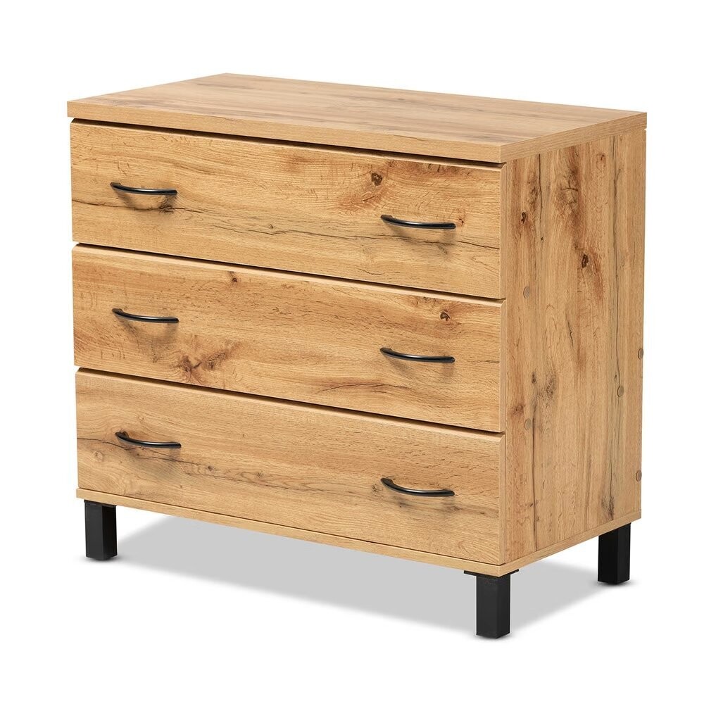 BAXTON STUDIO MAISON MODERN AND CONTEMPORARY OAK BROWN FINISHED WOOD 3-DRAWER STORAGE CHEST

Item #: BR888023-Wotan Oak