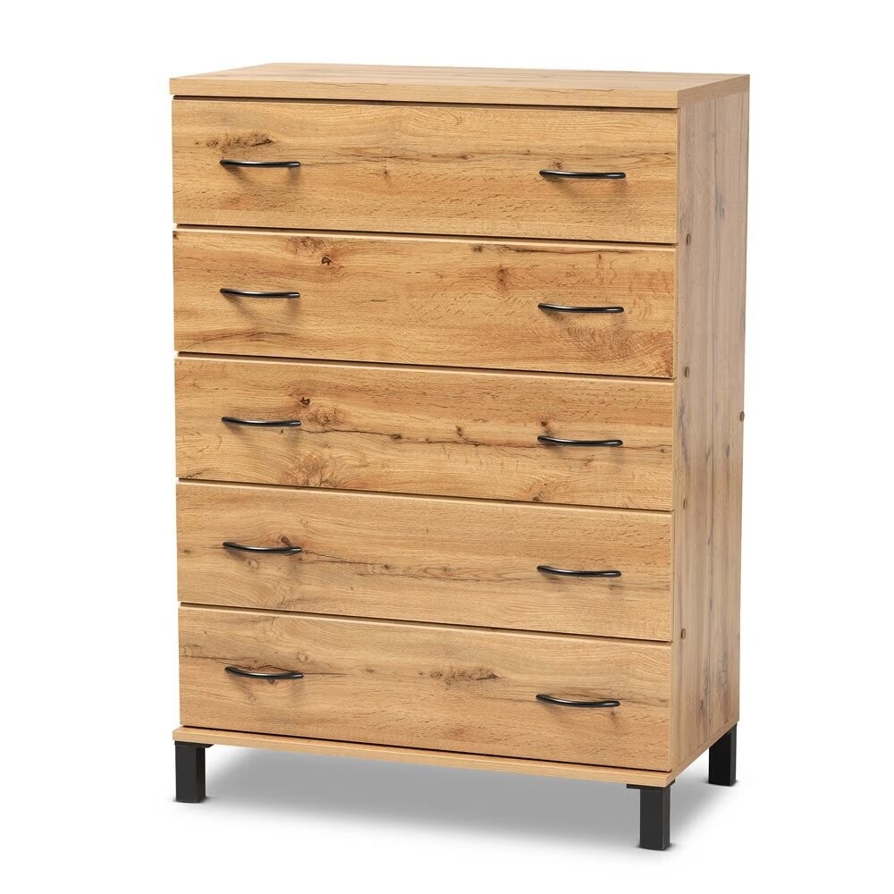 BAXTON STUDIO MAISON MODERN AND CONTEMPORARY OAK BROWN FINISHED WOOD 5-DRAWER STORAGE CHEST

Item #: BR888025-Wotan Oak