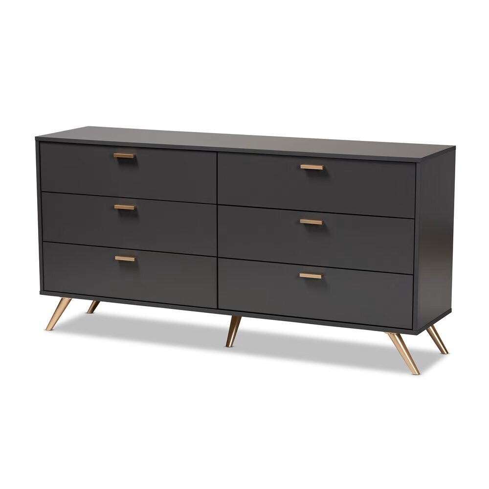 BAXTON STUDIO KELSON MODERN AND CONTEMPORARY DARK GREY AND GOLD FINISHED WOOD 6-DRAWER DRESSER

Item #: LV19COD19231-Dark Grey-6DW-Dresser