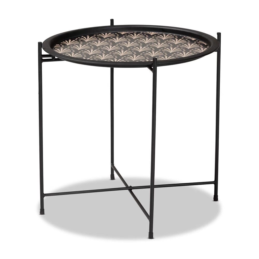 BAXTON STUDIO IVANA MODERN AND CONTEMPORARY BLACK FINISHED METAL PLANT STAND