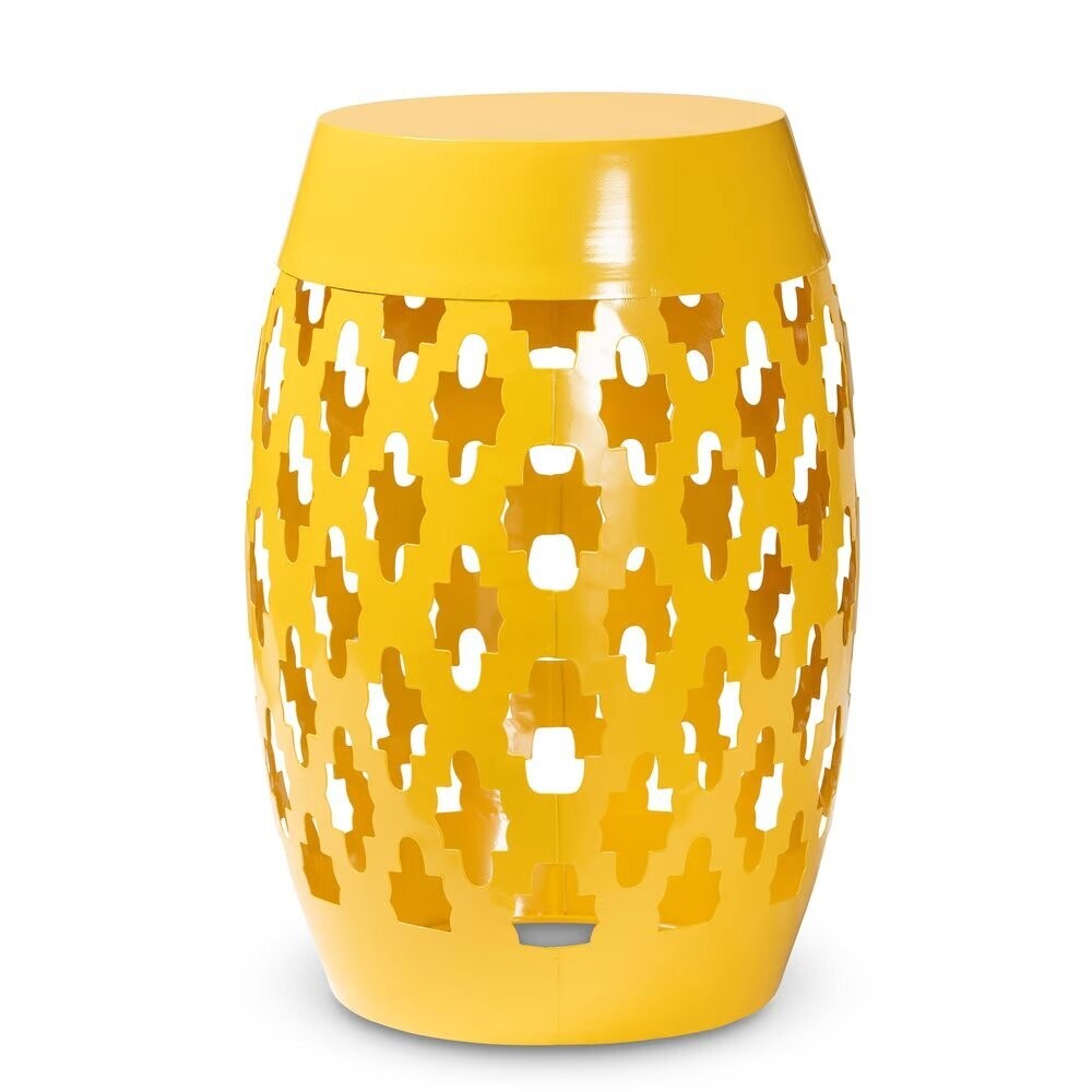BAXTON STUDIO BRANSON MODERN AND CONTEMPORARY YELLOW FINISHED METAL OUTDOOR SIDE TABLE