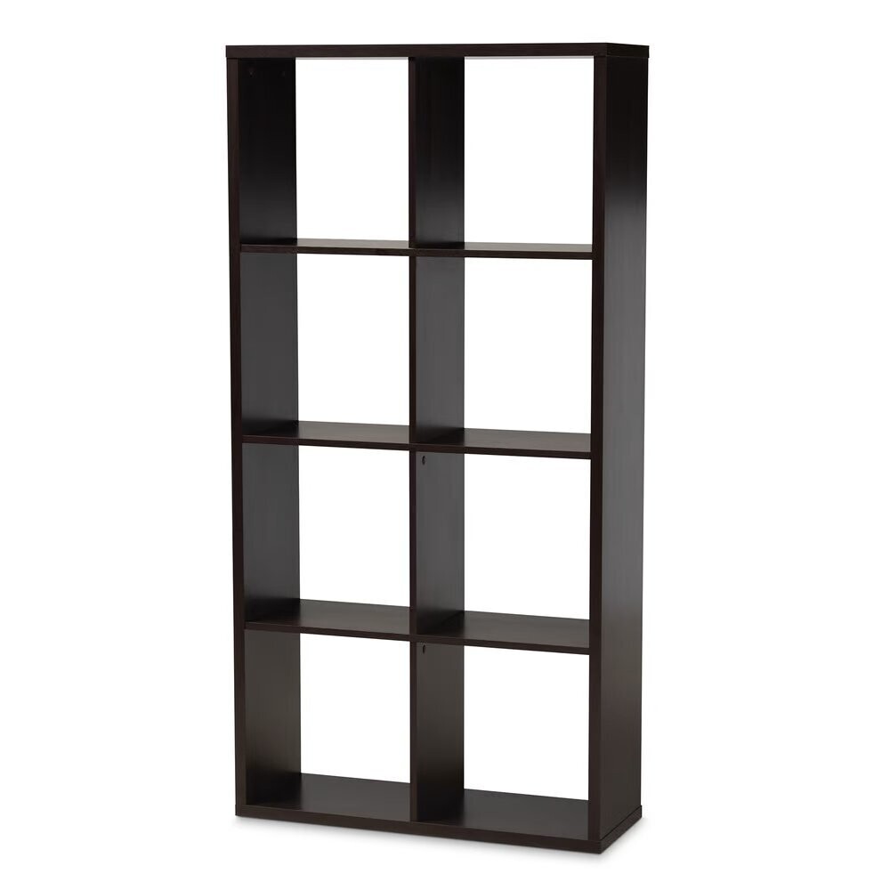 BAXTON STUDIO JANNE MODERN AND CONTEMPORARY DARK BROWN FINISHED 8-CUBE MULTIPURPOSE STORAGE SHELF