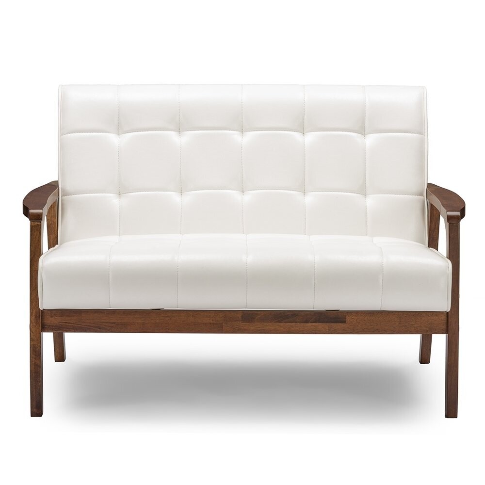 BAXTON STUDIO BAXTON STUDIO MID-CENTURY MASTERPIECES LOVESEAT - WHITE