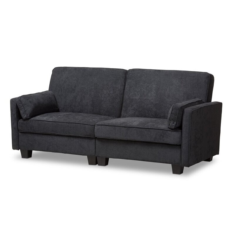 BAXTON STUDIO FELICITY MODERN AND CONTEMPORARY DARK GRAY FABRIC UPHOLSTERED SLEEPER SOFA